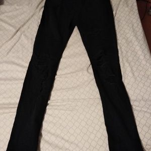 H&M black ripped biker jeans